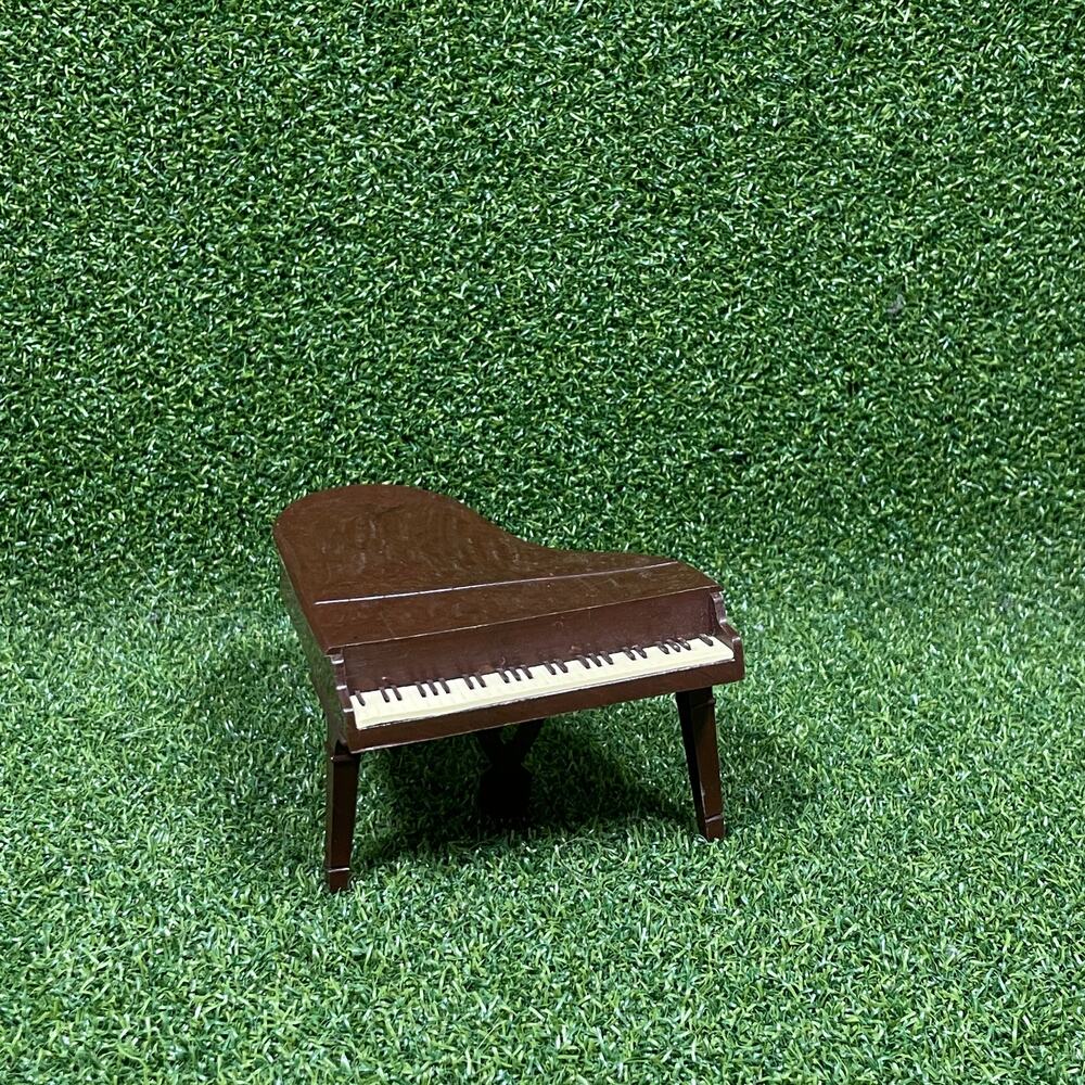 Vintage Small Brown Miniature Grand Piano Dollhouse
